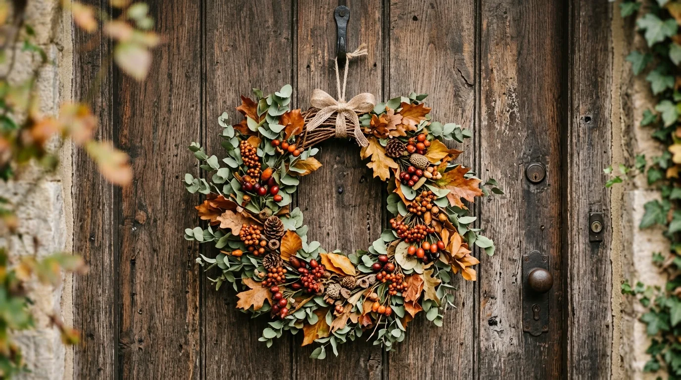 Keep the porch palette controlled and welcoming inspiration for a fall porch.